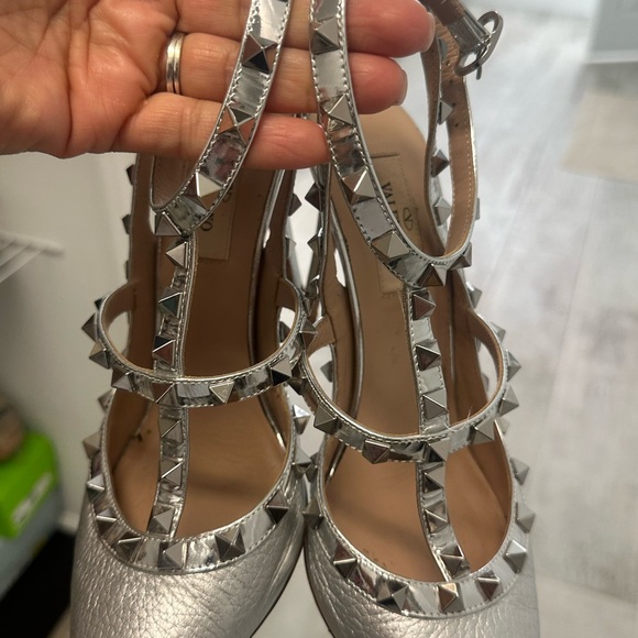 Valentino Silver Studded Women's Shoes - Picture 6 of 9